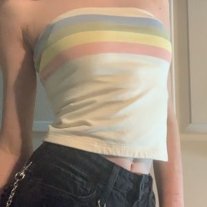 Rainbow Stripe Tube Top